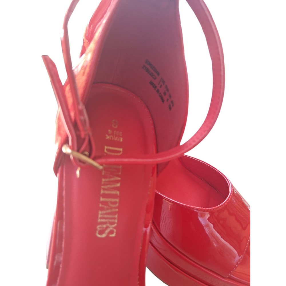 Dream Pairs Chunky Platform Indie Sleaze Women's size 8 Red Patent Leather Heels - Picture 6 of 11